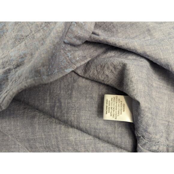 Solaris Shirt Small Men's Blue Button Down Outdoors Casual Animal Print - Picture 9 of 10